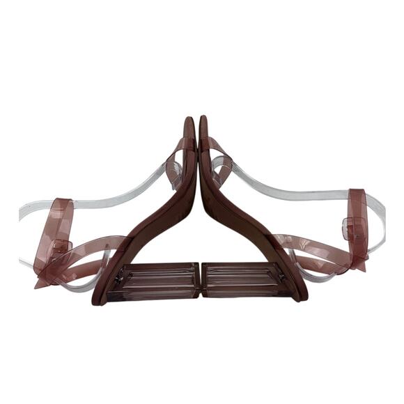 Gianni Bini Nude Clear Strap Acrylic Heel Strappy Heels Women's Size 8.5 - Picture 5 of 8